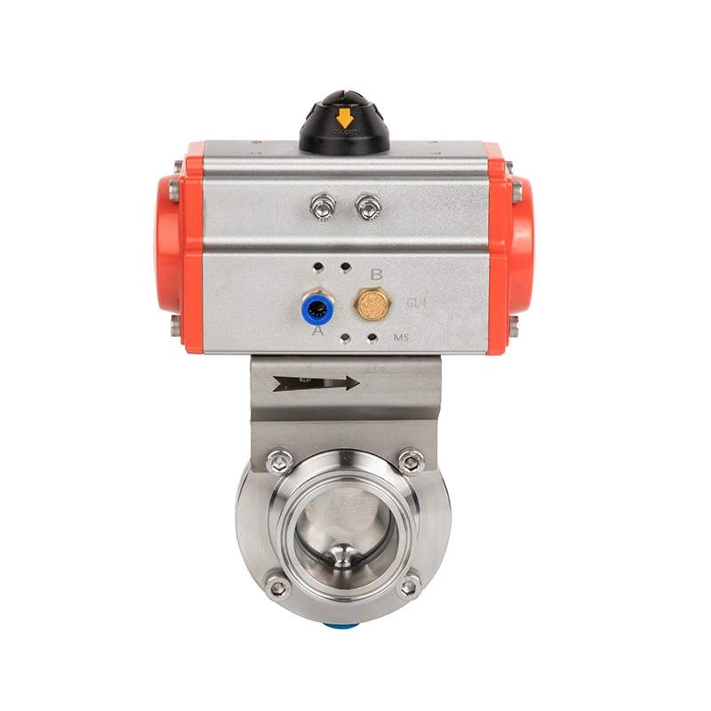 Sanitary Stainless Steel Manual 3-Piece Butterfly Valve